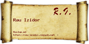 Rau Izidor névjegykártya